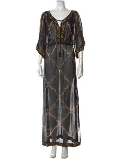 Pre-owned Calypso St Barth Silk Long Dress W/ Tags In Multi