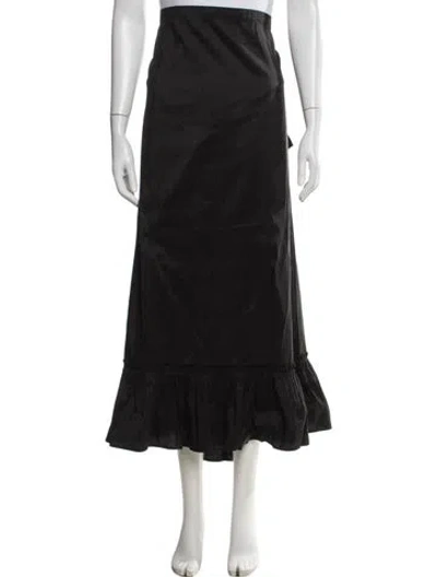 Pre-owned Calypso St Barth Silk Long Skirt In Black