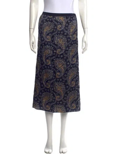 Pre-owned Calypso St Barth Silk Long Skirt In Blue