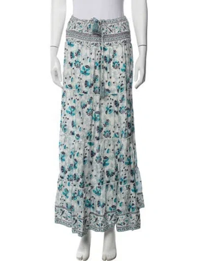 Pre-owned Calypso St Barth Silk Long Skirt In Blue