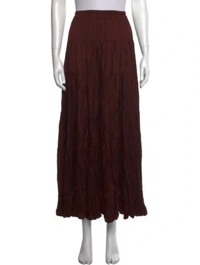Pre-owned Calypso St Barth Silk Long Skirt In Brown