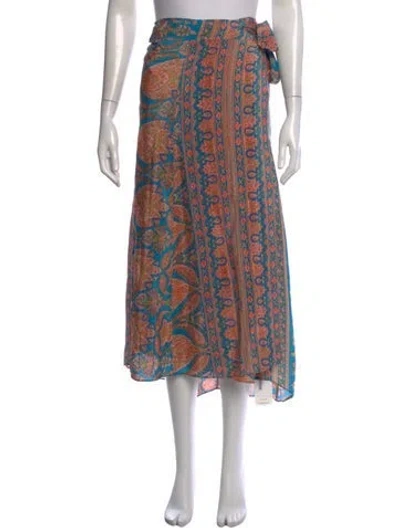 Pre-owned Calypso St Barth Silk Long Skirt In Multicolor