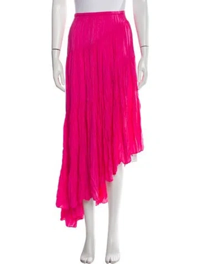 Pre-owned Calypso St Barth Silk Long Skirt In Pink