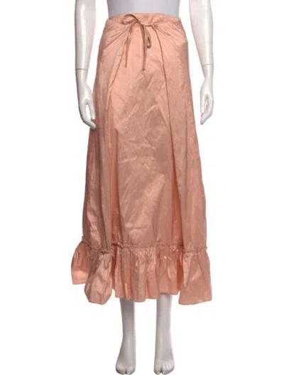Pre-owned Calypso St Barth Silk Long Skirt In Pink