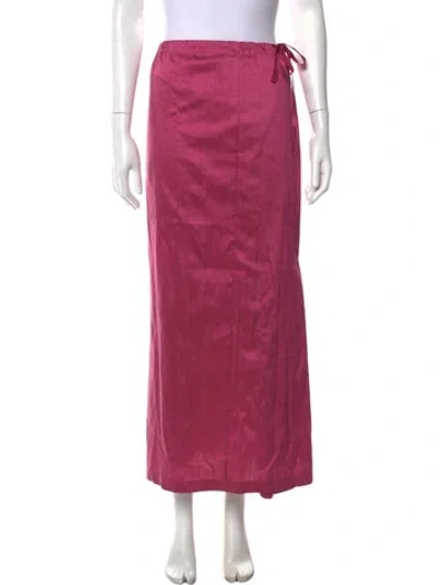 Pre-owned Calypso St Barth Silk Long Skirt In Pink