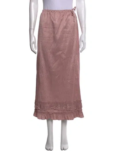Pre-owned Calypso St Barth Silk Long Skirt In Pink
