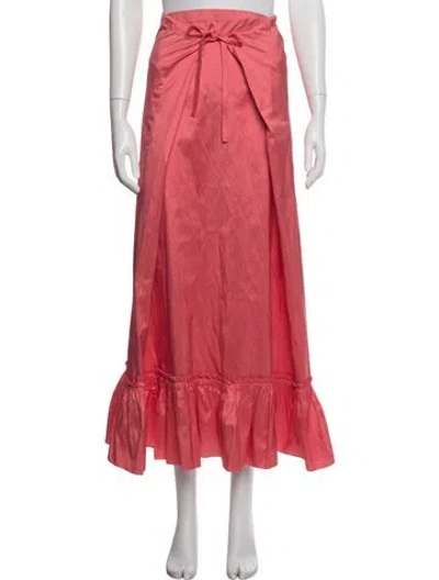 Pre-owned Calypso St Barth Silk Long Skirt In Pink/red