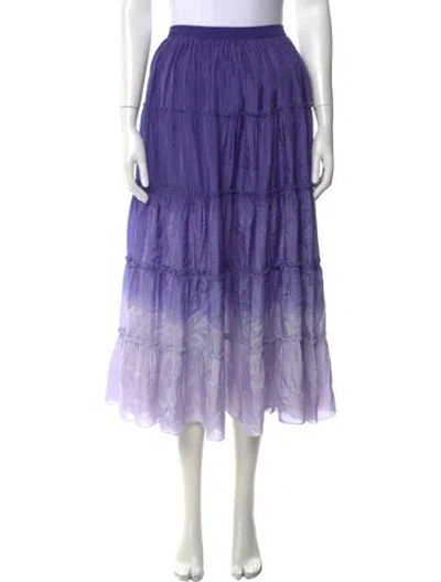 Pre-owned Calypso St Barth Silk Long Skirt In Purple