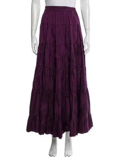 Pre-owned Calypso St Barth Silk Long Skirt In Purple