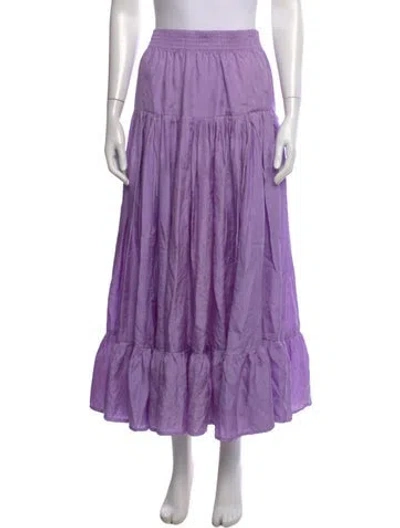 Pre-owned Calypso St Barth Silk Long Skirt In Purple