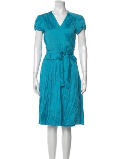 Pre-owned Calypso St Barth Silk Midi Length Dress In Blue