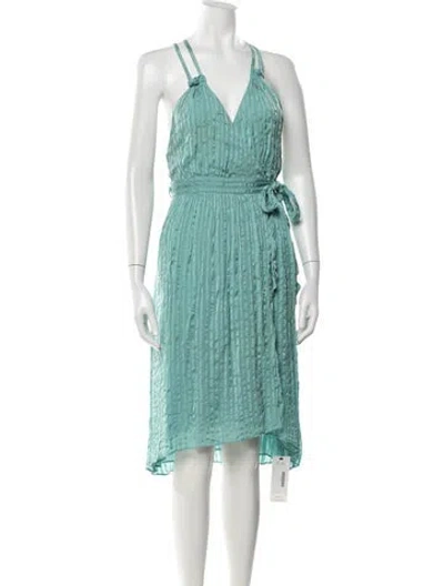 Pre-owned Calypso St Barth Silk Midi Length Dress In Blue
