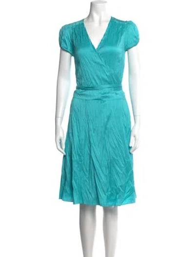 Pre-owned Calypso St Barth Silk Midi Length Dress In Blue