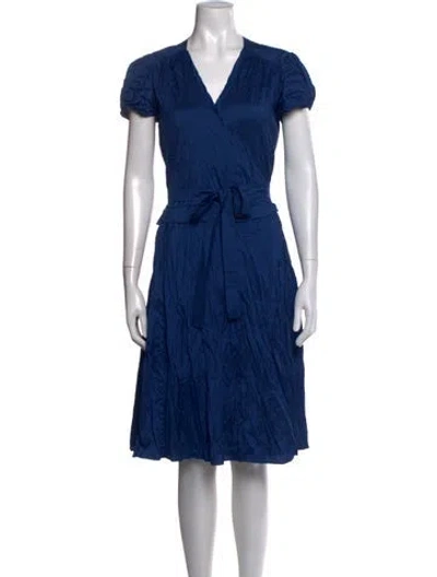 Pre-owned Calypso St Barth Silk Midi Length Dress In Blue