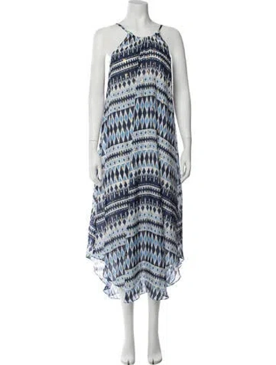 Pre-owned Calypso St Barth Silk Midi Length Dress In Blue