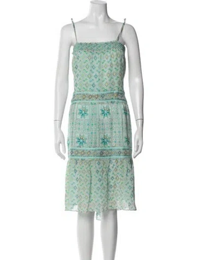 Pre-owned Calypso St Barth Silk Midi Length Dress In Green