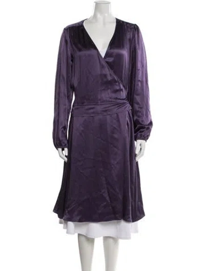 Pre-owned Calypso St Barth Silk Midi Length Dress In Purple