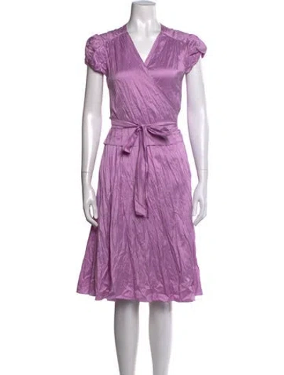 Pre-owned Calypso St Barth Silk Midi Length Dress In Purple