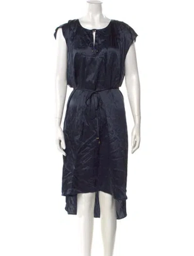 Pre-owned Calypso St Barth Silk Midi Length Dress W/ Tags In Blue