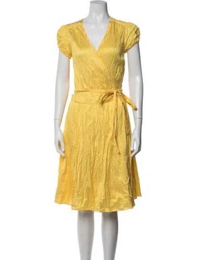 Pre-owned Calypso St Barth Silk Midi Length Dress In Yellow