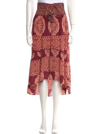 Pre-owned Calypso St Barth Silk Midi Length Skirt In Multi
