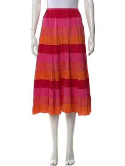 Pre-owned Calypso St Barth Silk Midi Length Skirt In Pink