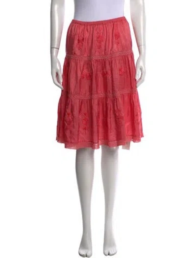 Pre-owned Calypso St Barth Silk Midi Length Skirt In Pink