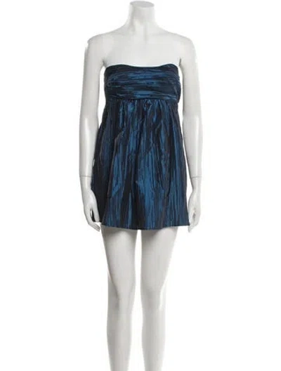 Pre-owned Calypso St Barth Silk Mini Dress In Blue