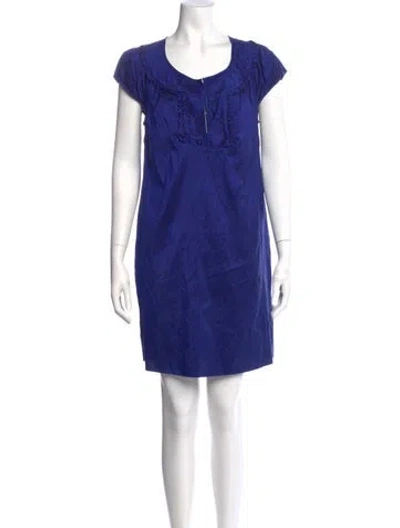 Pre-owned Calypso St Barth Silk Mini Dress In Blue