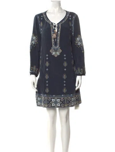 Pre-owned Calypso St Barth Silk Mini Dress In Blue