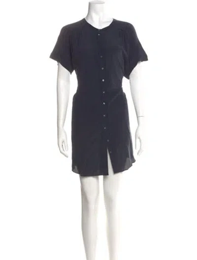 Pre-owned Calypso St Barth Silk Mini Dress In Blue