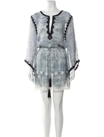Pre-owned Calypso St Barth Silk Mini Dress In Blue