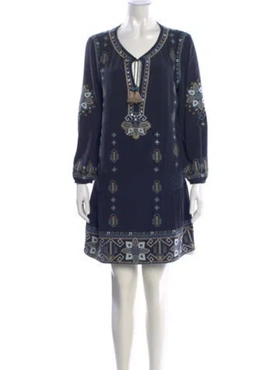 Pre-owned Calypso St Barth Silk Mini Dress In Blue