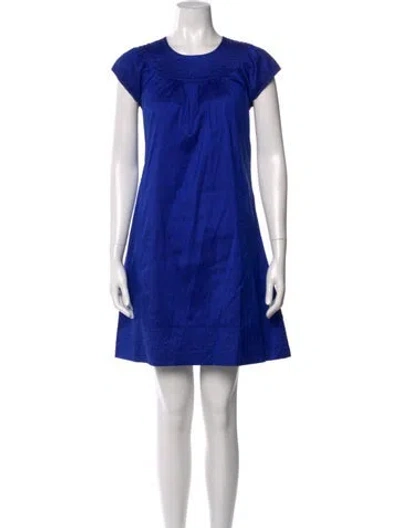 Pre-owned Calypso St Barth Silk Mini Dress In Blue