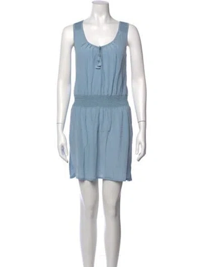 Pre-owned Calypso St Barth Silk Mini Dress In Blue