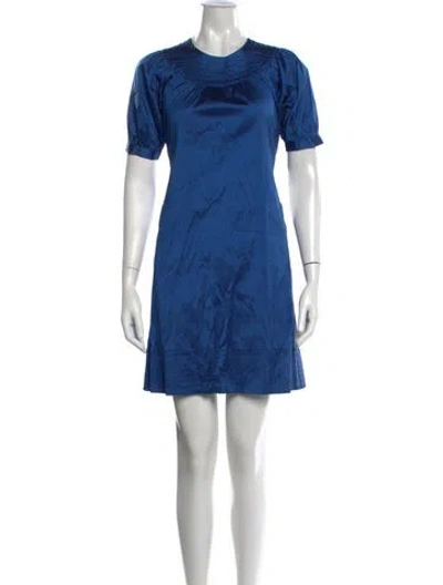 Pre-owned Calypso St Barth Silk Mini Dress In Blue