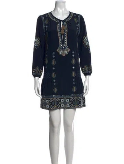 Pre-owned Calypso St Barth Silk Mini Dress In Blue