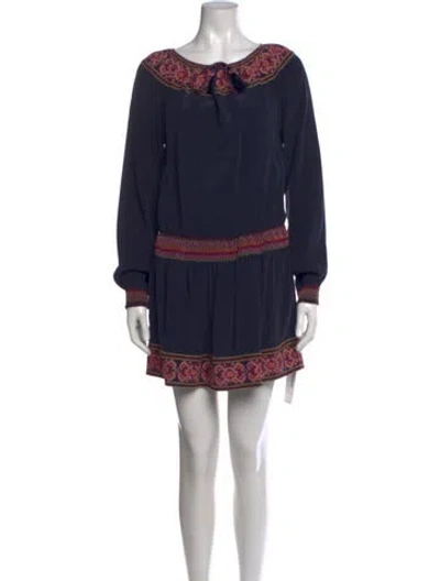 Pre-owned Calypso St Barth Silk Mini Dress In Blue