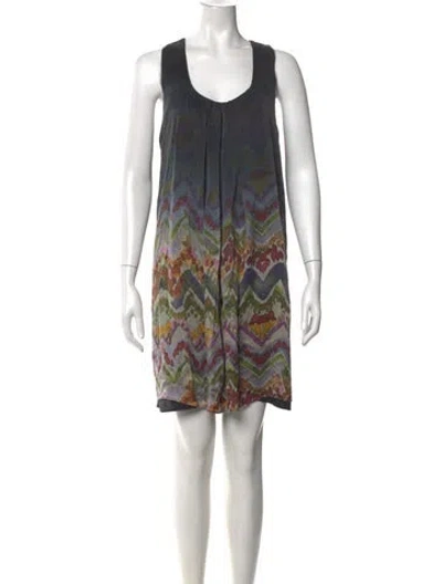 Pre-owned Calypso St Barth Silk Mini Dress In Blue