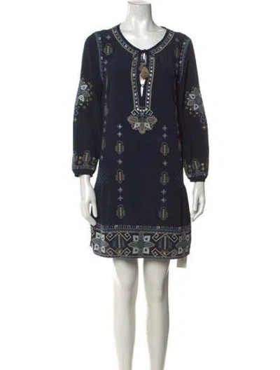 Pre-owned Calypso St Barth Silk Mini Dress In Blue