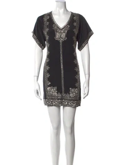 Pre-owned Calypso St Barth Silk Mini Dress In Blue