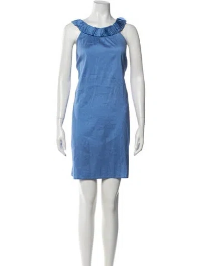 Pre-owned Calypso St Barth Silk Mini Dress In Blue