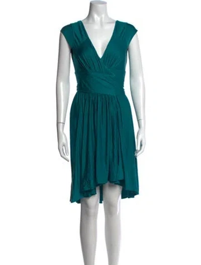 Pre-owned Calypso St Barth Silk Mini Dress In Blue