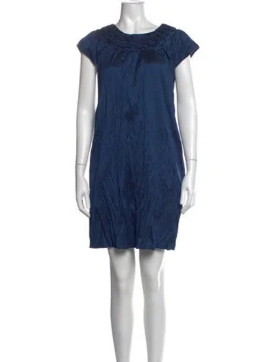 Pre-owned Calypso St Barth Silk Mini Dress In Blue