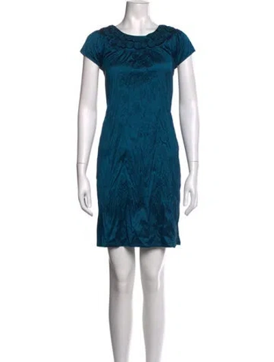 Pre-owned Calypso St Barth Silk Mini Dress In Blue