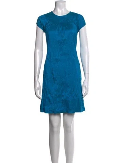 Pre-owned Calypso St Barth Silk Mini Dress In Blue