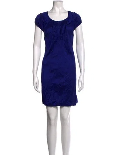 Pre-owned Calypso St Barth Silk Mini Dress In Blue