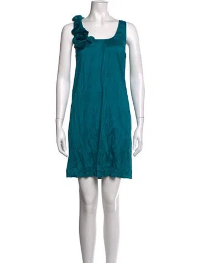 Pre-owned Calypso St Barth Silk Mini Dress In Blue