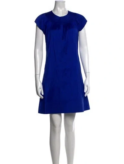 Pre-owned Calypso St Barth Silk Mini Dress In Blue
