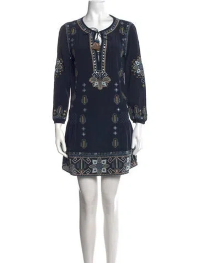 Pre-owned Calypso St Barth Silk Mini Dress In Blue